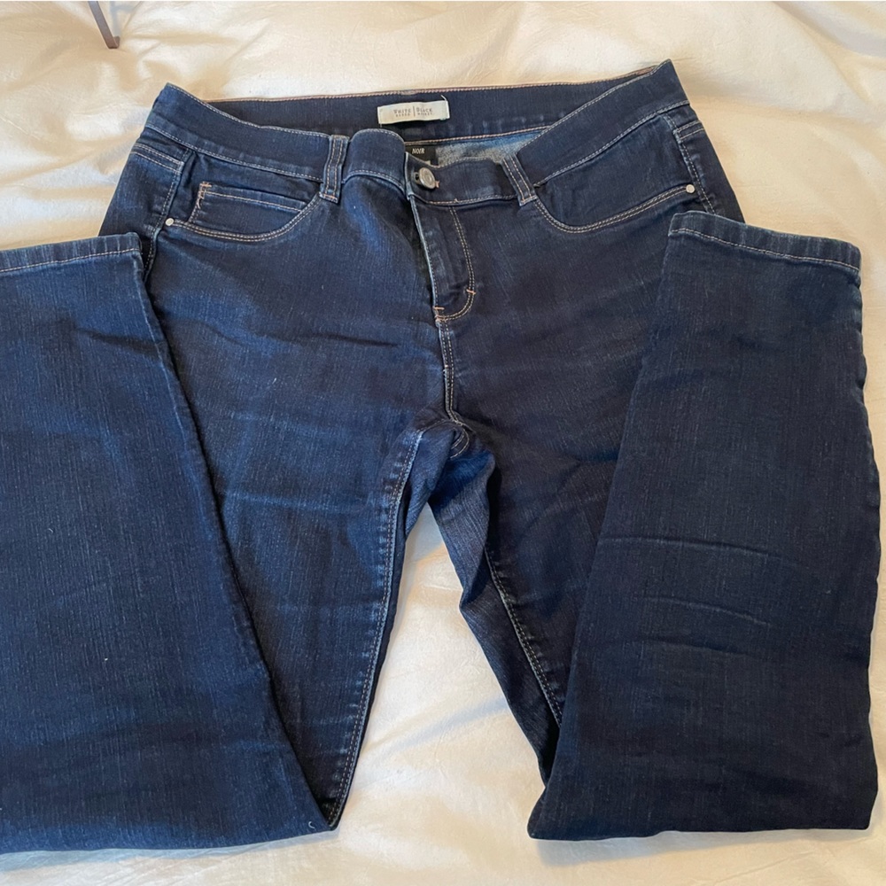 WHBM Noir Skinny ankle jeans in dark denim